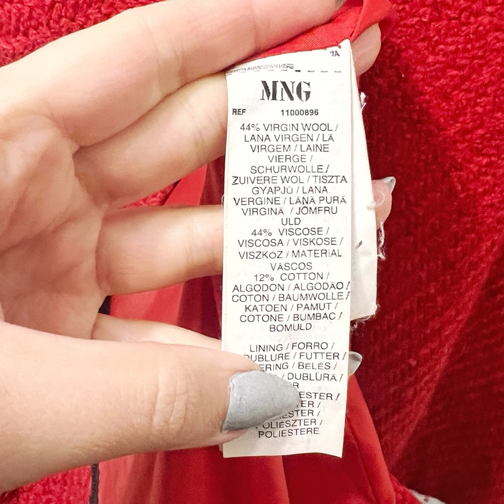 Mango | Red Wool Jacket - Picture 4 of 5